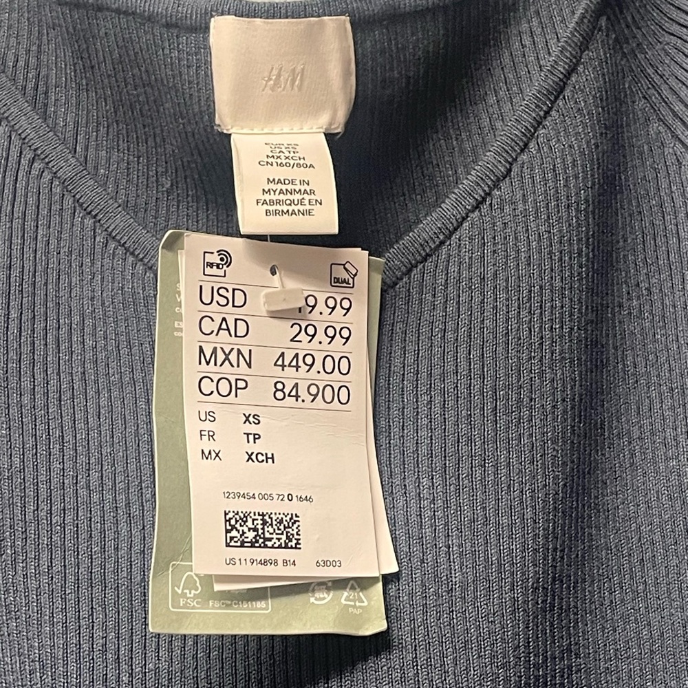H&M Charcoal Blue Knit Top - Picture 3 of 3